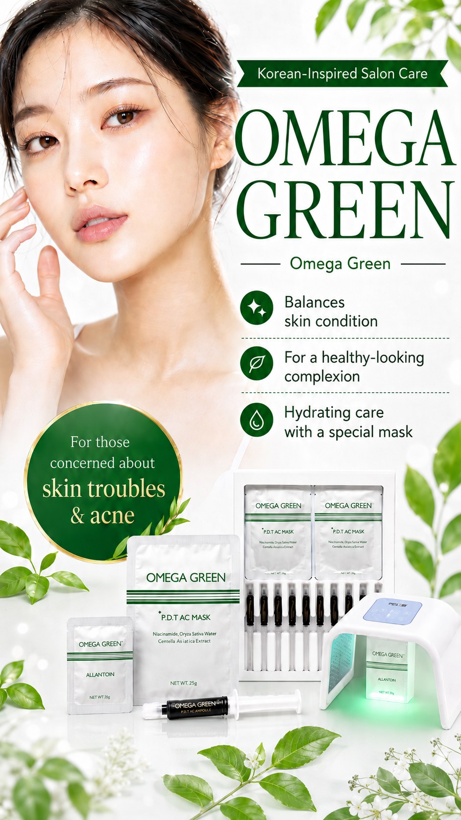 OMEGA GREEN｜Korean-Inspired Salon Care｜For those concerned about skin troubles and acne
